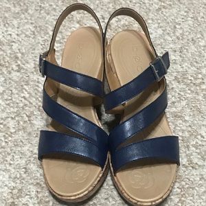 B.O.C. navy blue wedge sandals! Size 8